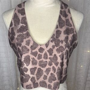 Aerie Animal Print Sports Bra in Pink and Brown